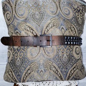 🛍NWOT Brown Belt with Dark Gray Studs